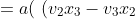 = a( \ (v_2x_3 - v_3x_2), (v_3x_1 - v_1x_3), (v_1x_2 - v_2x_1) \ )+ b ( \ (w_2x_3 - w_3x_2), (w_3x_1 - w_1x_3), (w_1x_2 - w_2x_1) \ )